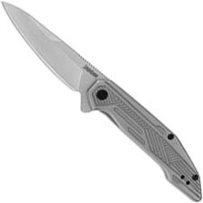 Kershaw Terran 2080 - Value Priced EDC - Bead Blast Drop Point - Bead Blast Stainless Steel - SpeedSafe Assist - Flipper Folder