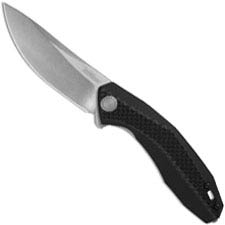 Kershaw Tumbler 4038 - Dmitry Sinkevich - Stonewash D2 Drop Point - Black G10 and Carbon Fiber - KVT Flipper Folder