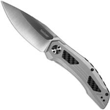 Kershaw Norad 5510 - Two Tone D2 Drop Point - Bead Blast Stainless Steel and Carbon Fiber - KVT Flipper Folder