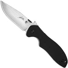 Kershaw CQC-6K D2 Knife 6034D2 - Ernest Emerson - D2 Clip Point with Wave - Black G10 and Stainless Steel Frame Lock Folder