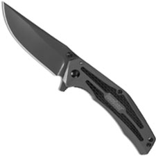 Kershaw 8300 DuoJet Gray Clip Point Gray Steel and Carbon Fiber SpeedSafe Flipper Folder