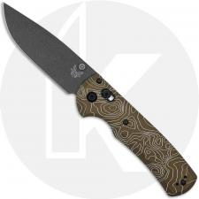 MODIFIED Benchmade Redoubt 430BK + AWT Flat Dark Earth Scales + Topo Map Engraving