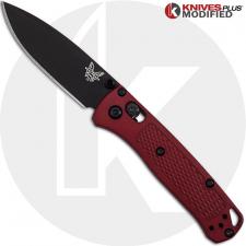 MODIFIED Benchmade Mini Bugout Red Dragon 533BK-1 Knife - Black Blade - Rit Dyed Handle