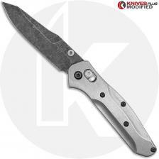 MODIFIED Benchmade Mini Osborne 945 Knife - Acid Stonewash Blade + Flytanium Titanium Scales