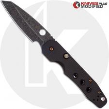 MODIFIED Spyderco Smock Knife - Acid Stonewash - Heat Color Hardware and Liners
