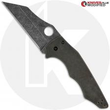 MODIFIED Spyderco Yojumbo Knife + Acid Stonewash Blade + KP Ironforge Titanium Scales + KP All Black Hardware