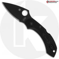 MODIFIED Spyderco S30V Dragonfly - Blackout - Black Rit Dyed Handle