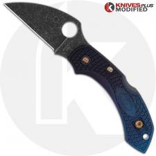 MODIFIED Spyderco K390 Wharncliffe Dragonfly Knife - Acid Stonewash - Heat Color Hardware - Rit Dye Fade