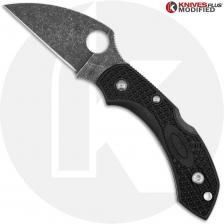 MODIFIED Spyderco Dragonfly 2 - Wharncliffe - Acid Stonewash - Black Handle