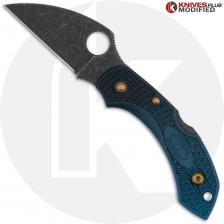 MODIFIED Spyderco K390 Wharncliffe Dragonfly Knife - Acid Stonewash - Heat Color Hardware - Rit Dye Fade