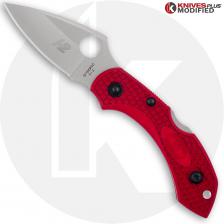 MODIFIED Spyderco Dragonfly 2 Salt Knife - The Red Dragon - Satin Blade - Rit Dyed
