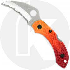 MODIFIED Spyderco Dragonfly Salt Hawkbill - RED Fade Rit Dye Handle