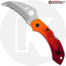 MODIFIED Spyderco Dragonfly Salt Hawkbill - RED Fade Rit Dye Handle