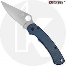 MODIFIED Spyderco Paramiliary 2 Salt Knife - Satin MagnaCut Blade - Exclusive AWT Agent SKINNY Midnight Blue Scales