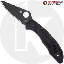 MODIFIED Spyderco S30V Delica - Blackout - Rit Dyed Handle