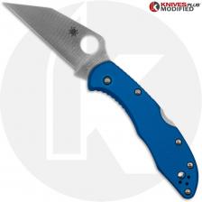 MODIFIED Spyderco Delica S30V Knife - Regrind Wharncliffe + AWT Delica Agent Cobalt Blue Scales