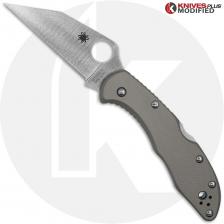 MODIFIED Spyderco Delica S30V Knife - Regrind Wharncliffe + AWT Delica Agent Sniper Grey Scales
