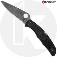 MODIFIED Spyderco Endura 4 - ACID WASH - Black Handle - Black Hardware