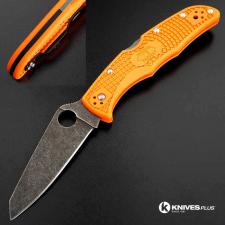 MODIFIED Spyderco Endura 4 - ACID WASH - REGRIND - Orange Handle/Black Backspacer