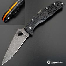 MODIFIED Spyderco Endura 4 - ACID WASH - Black Handle/Orange Backspacer