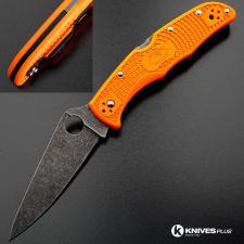 MODIFIED Spyderco Endura 4 - ACID WASH - Orange Handle/Black Backspacer