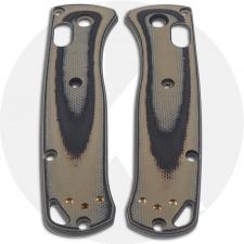 KP Custom G10 Scales for Benchmade Mini Bugout Knife - Black / Desert Tan - Contoured - Smooth Surface
