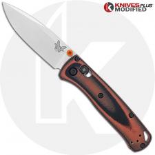 MODIFIED Benchmade Mini Bugout 533 Knife + KP Contoured Black / Orange G10 Scales