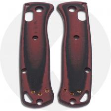 KP Custom G10 Scales for Benchmade Mini Bugout Knife - Black / Red - Contoured - Smooth Surface