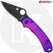 MODIFIED Spyderco Para 3 Black DLC Knife + AWT Agent SKINNY Custom Anodized Scales