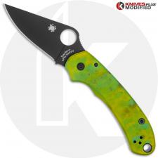 MODIFIED Spyderco Para 3 Black DLC Knife + AWT Agent SKINNY Custom Anodized Scales