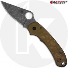 MODIFIED Spyderco Para 3 Knife + Acid Stonewash Blade + AWT Agent SKINNY Custom Anodized Scales + All Black Hardware