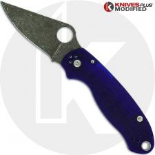 MODIFIED Spyderco Para 3 ACID WASHED S110V Blue G10