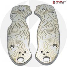 KP Custom Titanium Scales for Spyderco Para 3 Knife - Topo Prospector Finish