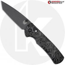 MODIFIED Benchmade Redoubt 431BK + AWT Black Scales + Topo Map Engraving