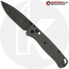 MODIFIED Benchmade Bugout 535 Knife + Acid Stonewash + KP Titanium Blasted Tumbled Scales + KP Black Thumbstud & Standoffs - The