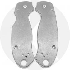 KP Custom Titanium Scales for Spyderco Para 3 Knife - Stonewash Finish