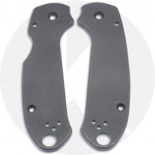 KP Titanium SKINNY Scales for Spyderco Para 3 Knife - Blasted + Stonewashed