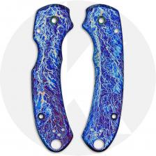 KP Custom Titanium Scales for Spyderco Para 3 Knife + AWT Skinny Cut - Mayhem Finish