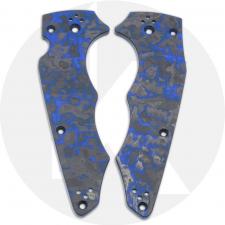 KP Blue Shred Carbon Fiber Scales for Spyderco Yojumbo Knife
