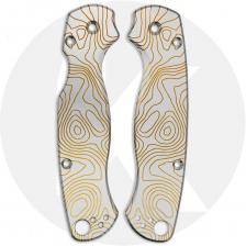 KP Custom Titanium Scales for Spyderco Para Military 2 Knife - Topo Prospector Finish