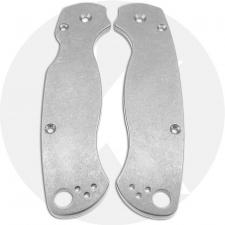 KP Custom Titanium Scales for Spyderco Para Military 2 Knife - Stonewash Finish