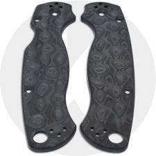KP Custom Carbon Fiber Damascus Pattern Scales for Spyderco Para Military 2 Knife