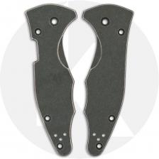 KP Custom Titanium Scales for Spyderco Yojimbo 2 Knife - Custom Panzer Green Cerakote + Stonewash