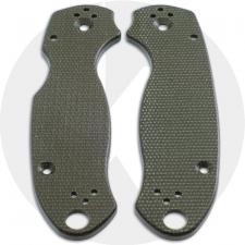 KP Custom Micarta Scales for Spyderco Para 3 Knife - OD Green Linen