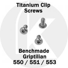 Titanium Replacement Clip Screws for Benchmade Griptilian Knife - 550, 551, 553 Models - Button Head - T6 - Set of 3