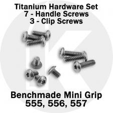 Titanium Replacement Screw Set for Benchmade Mini Griptilian Series Knife - Button Head - T6 - Set of 10