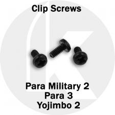Replacement Clip Screws - Spyderco Para Military 2, Para 3, Yojimbo 2 - Pan Head - Phillips - Black Oxide
