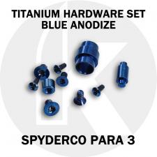 Titanium Replacement Screw Set for Spyderco Para 3 Knife - Blue Anodize