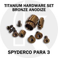 Titanium Hardware Replacement Screw Set for Spyderco Para 3 Knife - Bronze Anodize