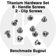Titanium Replacement Screw Set for Benchmade Bugout 535 Knife - Button Head - T6 - Set of 10